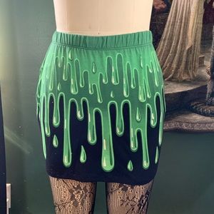 Kreepsville 666 Ur So Slimey Mini Skirt New with Plastic. From Dolls Kill